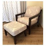 Wood Occasional Chair 29"x34"x30" With Ottoman