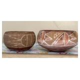 (2) Native American Pottery Bowls 5.5" x 3" and