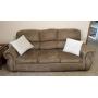 Tan Suede Hide-a-Bed Couch - 88" x 40" x 40"