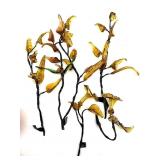 Handblown Art Glass Flowers and Leaves on Taped