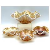 Vintage Marigold Carnival Glass Opalescent Bowls
