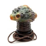 Vintage Glass Fruit Basket Lamp with Glass Base