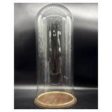 Antique Glass Cloche on Wood Base 24ï¿½ x 10ï¿½