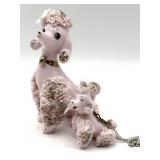 Vintage MCM Pink Porcelain Spaghetti Poodle