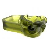 Vintage Green Satin Glass Dragon Ashtray 6ï¿½ x 5ï¿½