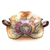 Vintage Fenton Butterfly Carnival Glass Handled