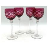 Antique Cristal St. Louis Crystal Cranberry Cut