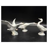 Lladro Geese Figures 4.25ï¿½ Tall and Smaller