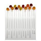 Handblown Art Glass Swizzle Stick Straws 7.5ï¿½ and