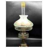 Antique Aladdin Corinthian Amber and Clear Glass