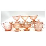 Pink Depression Glass Cherry Blossom Pattern