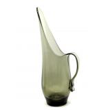 Vintage MCM Smoke Grey Glass Swung Pitcher
