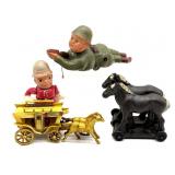 Vintage Celluloid Wind Up Toy Army Man, Vintage