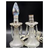 Vintage Glass Vanity Lamps with Crystal Prisms 8ï¿½