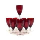 Steuben Ruby Red Glass Goblets 6.25ï¿½- (8)