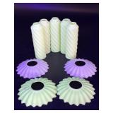Antique Satin Uranium Glass Gaslight Candles 4ï¿½