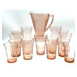 Pink Depression Glass Cherry Blossom Pattern