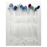 Handblown Art Glass Swizzle Stick Straws 8ï¿½ And