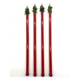 Handblown Art Glass Christmas Tree Swizzle Sticks