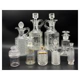 Antique Blown Glass Cruets with Stoppers and More