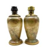 Antique Aladdin Variegated Tan Glass Oil Lamp