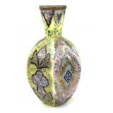 Antique Bohemian Enameled Handblown Glass Vase