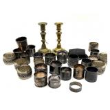 Antique Silverplate and Metal Napkin Rings, Brass