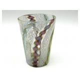 Latticino Handblown Art Glass Cup 3ï¿½