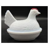 Milk Glass Hen on Nest Dish 4.5ï¿½ x 3.5ï¿½ x 3.5ï¿½
