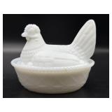 Milk Glass Hen on Nest Dish 5.5ï¿½ x 4.5ï¿½ x 4.5ï¿½