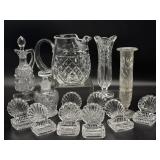 Vintage Glass Clam Shell Place Card Holder