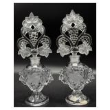 Pair of Vintage Art Deco Glass Perfume Bottles