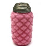 Antique Pink Glass Cone Pattern Sugar