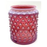 Vintage Opalescent Cranberry Pink Hobnail Light