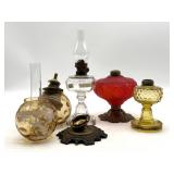 Antique Glass Miniature Oil Lamp and Parts 9ï¿½