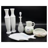 Antique Handblown Handpainted Opaline Milk Glass