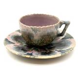 Antique Etruscan Seaweed Majolica Cup with