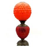 Antique Satin Red Glass Gone with the Wind Style