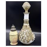 Antique Porcelain Sugar Shaker and Antique Milk