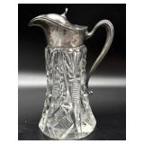 Antique Cut Glass and Silverplate Syrup Dispenser