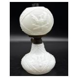Antique Miniature Milk Glass Oil Lamp 7.5ï¿½-