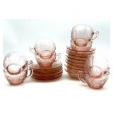 Pink Depression Glass Cherry Blossom Pattern