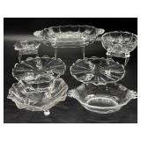 Fostoria Clear Baroque Glass Serving Bowls and