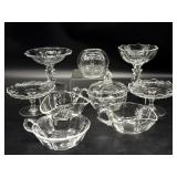 Fostoria Clear Baroque Glass Compotes and Small