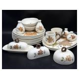 Metlox Poppytrail Woodland Gold Plates, Bowls,