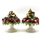 Vintage Capodimonte Porcelain Fruit Plant Decor