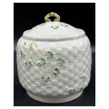 Vintage Belleek Basketweave Shamrock Porcelain