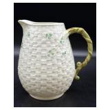 Vintage Belleek Basketweave Shamrock Porcelain