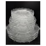 Fostoria Clear Baroque Glass Dinner Plates, Salad