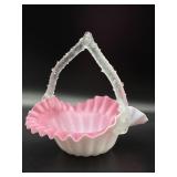 Antique Thorn Handled Pink and Milk Glass
